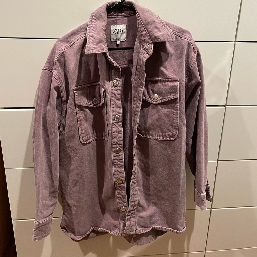 Zara Lavender Jean jacket oversized